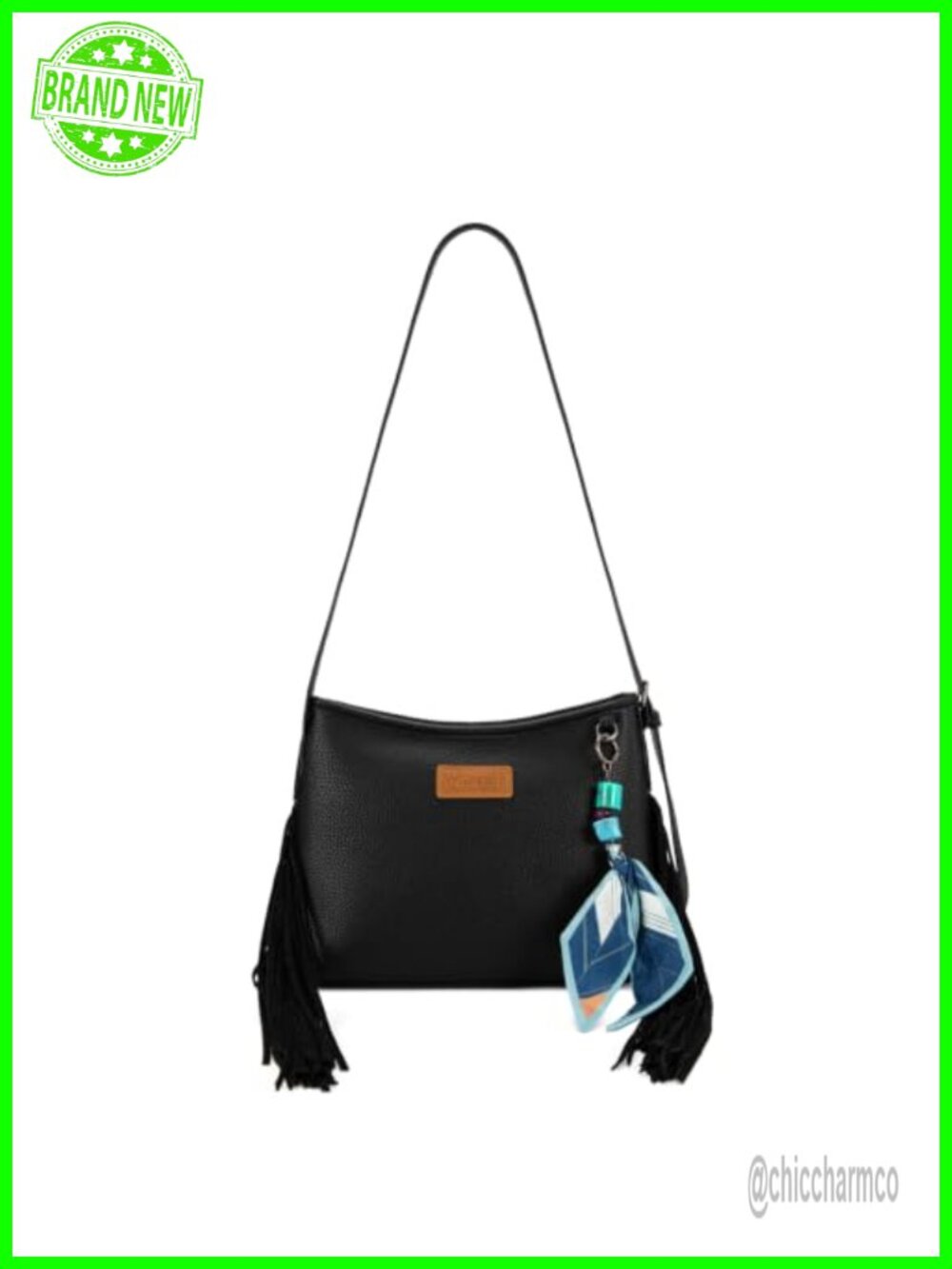 Hobo Crossbody Bag – Fringe Tassel Beaded Boho Purse, Adjustable Strap